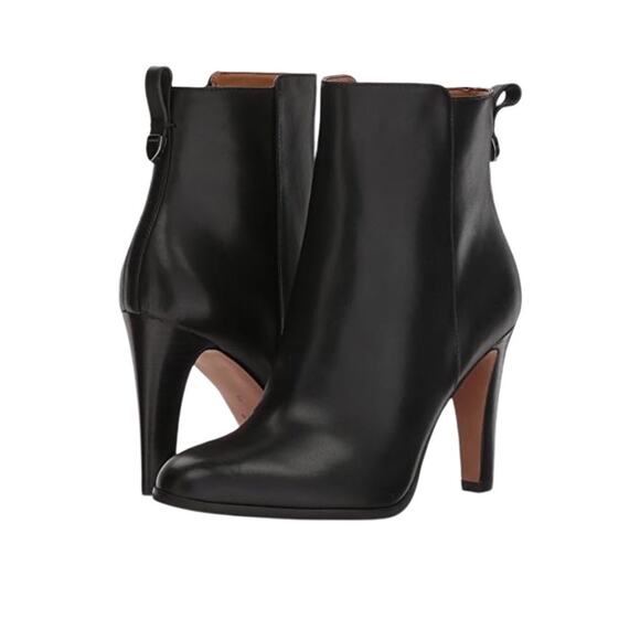 COACH Jemma Leather Heeled Ankle Bootie Women 9.5B Black Elegant Classic Busines - Picture 1 of 14